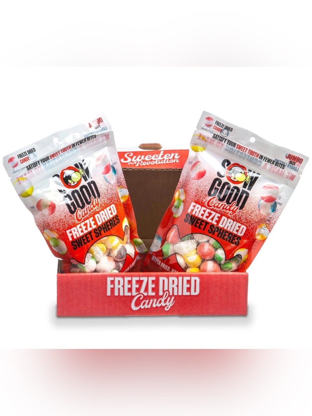 Sow Good Candy Freeze Dried Sweet Spheres - 2 bags of 4 oz each